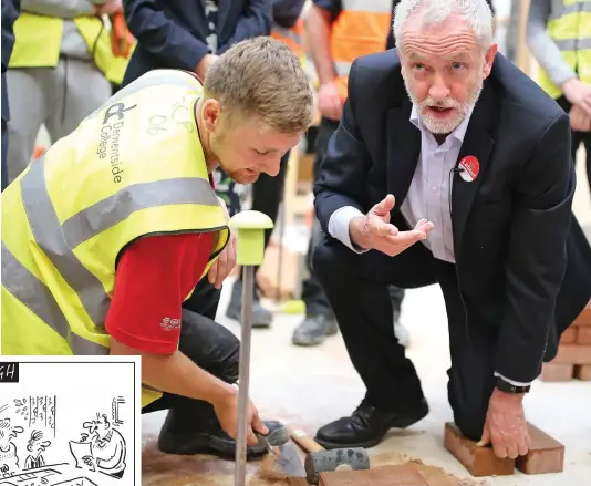  ??  ?? Campaign trail: Jeremy Corbyn at Derwentsid­e College in Consett, Co Durham yesterday