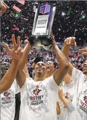  ?? Gregory Bull Associated Press ?? SAN DIEGO STATE and its Mountain West-champion basketball team are linked to Pac-12 expansion.