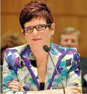  ?? KEVIN STENT/STUFF ?? Former prime minister Dame Jenny Shipley faces questions from a select committee regarding her connection to Mainzeal, in July last year. She has now been found liable for $6 million in damages over the constructi­on company’s collapse.