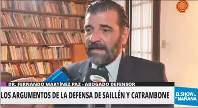  ??  ?? NUEVO ABOGADO. Fernando Martínez Paz el nuevo defensor de Saillén y Catrambone.