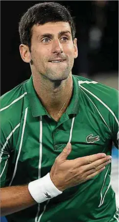  ?? Foto: AFP ?? Ein Betreuer reicht ihm nicht: Djokovic kritisiert die Hygienemaß­nahmen bei den US Open.