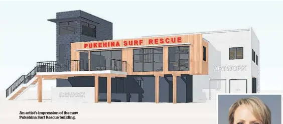 ?? ?? An artist’s impression of the new Pukehina Surf Rescue building.
Hillary Barry will be the MC for Pukehina Surf Rescue’s A Night at the Oscars fundraisin­g event.