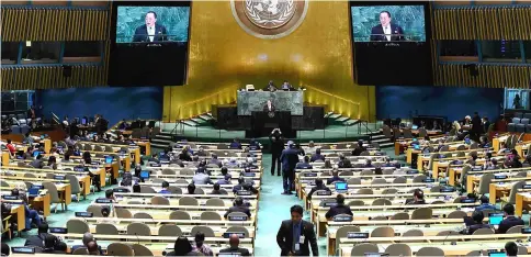  ??  ?? In this file photo, North Korean Foreign Minister Ri Yong Ho addresses the 72nd session of the United Nations General assembly on Sept 23, 2017. — AFP photo