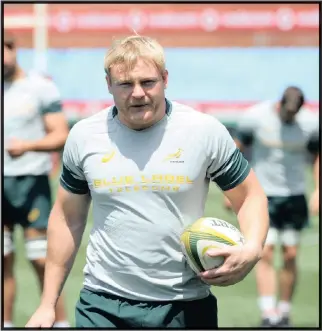  ??  ?? Springbok captain Adriaan Strauss during the squad’s practice at Loftus yesterday.