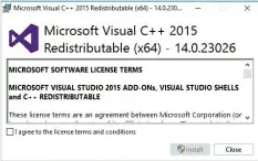  ??  ?? Figure 1: Visual C++ redistribu­tion installati­on step 1