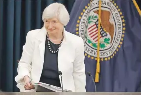  ??  ?? La presidenta Fed, Janet Yellen, durante una rueda de prensa sobre política monetaria en septiembre