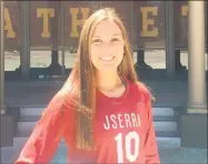  ?? Photo courtesy of JSerra Catholic High ?? Isabella D’Aquila, a junior at San Juan Capistrano’s JSerra Catholic High School in California, was named 2017-18 Gatorade National Girls Soccer Player of the Year.