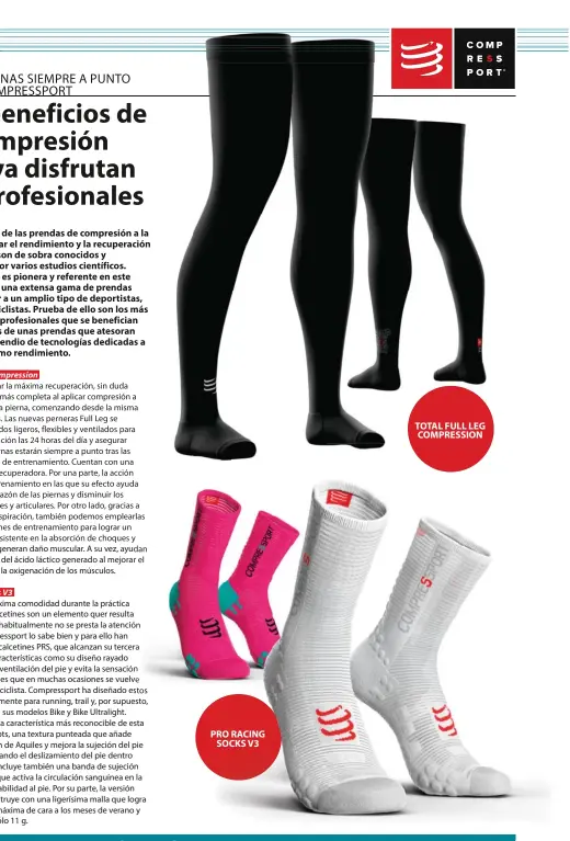  ??  ?? PRO RACING SOCKS V3 TOTAL FULL LEG COMPRESSIO­N