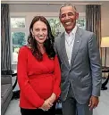  ?? PHOTO: GETTY IMAGES ?? Former US president Barack Obama met Prime Minister Jacinda Ardern at Government House.
