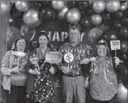  ?? Photo courtesy Elizabeth Korenek-Johnson ?? RETIRED— Colleen Johnson, Nancy Bahnke, Mark Smith and Sandi Keller celebrated their new retirement status at a party on May 13.