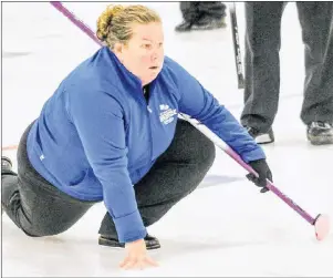  ?? CP PHOTO/HANDOUT ?? Amie Shackleton, who will be serving as a replacemen­t player at the upcoming Scotties Tournament of Hearts, is shown in this handout image in 2016 at the St. Marys Curling Club in Ontario.