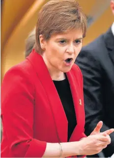  ??  ?? CHANGE OF TAX First Minister Nicola Sturgeon