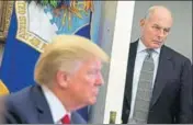  ?? AFP/FILE ?? Chief of staff John Kelly looks on as US President Donald Trump attends a meeting at the White House in Washington.