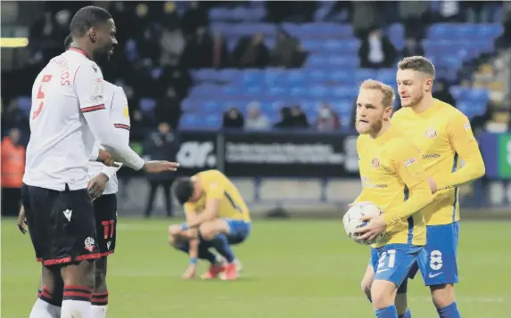  ?? ?? Alex Pritchard and Elliot Embelton against Bolton on Saturday.