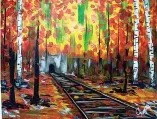  ?? Submitted photo ?? ■ Painting with a Twist will be downtown Saturday for an outdoor painting session at The Flying Crow. The prompt for this event features a railroad track.