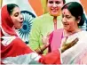  ?? PTI ?? Sushma Swaraj with Geeta. —