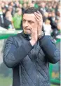  ??  ?? FOOT ON THE GAS: St Mirren manager Jack Ross wants to see same standard as produced at Celtic