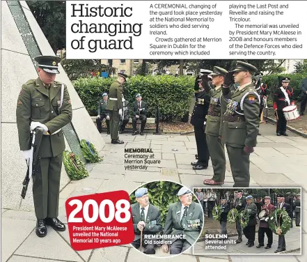  ??  ?? MEMORIAL Ceremony at Merrion Square yesterday