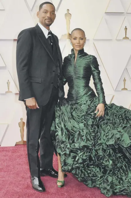 ?? ?? 2 Will Smith and his wife Jada Pinkett Smith arrive at the Oscars ceremony