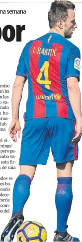  ?? FOTO: PEP MORATA ?? Ivan Rakitic llegó en la temporada 2014/15 y desde entonces se ha convertido en un futbolista importante para el Barça