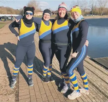  ??  ?? Kate Read, Sarah Sheldrick, Caroline Calver and Tina Allen won the Women’s coxed fours.