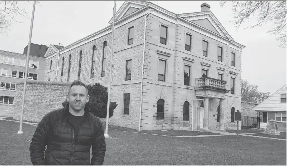  ?? PHOTOS: TREVOR TERFLOTH ?? Carson Warrener says he and his family have no clear plans after purchasing the old Chatham jail and courthouse.