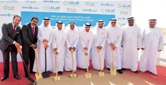  ??  ?? The groundbrea­king ceremony for Bee'ah and Masdar's WTE project