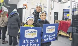  ?? FRAM DINSHAW/TRURO NEWS ?? Jenna Forsyth brings her son Beckett to Coldest Night of the Year walks to teach him about the importance of community. This year, he came with his friend, Reid Mcconkey, left.