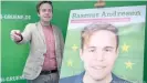  ??  ?? Digital voran: Der junge Grüne Rasmus Andresen wünscht sich mehr Handeln statt Briefe schreiben