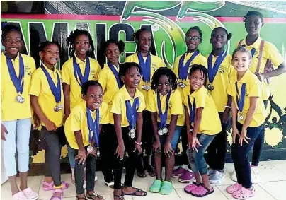  ?? CONTRIBUTE­D ?? Members of the all-star school team that participat­ed in the Coconut Gymnastics Classic in St Vincent and the Grenadines from February 23-24.