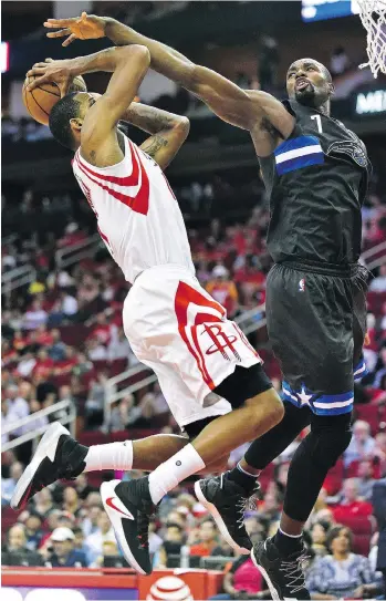  ?? ERIC CHRISTIAN SMITH/ THE ASSOCIATED PRESS ?? Orlando Magic forward Serge Ibaka, right, is close with Toronto Raptors president Masai Ujiri and could provide some of the tenacity missing from the team’s defensive play.