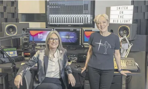  ?? ?? ↑ The Big Light podcast production company was founded in 2020 by producer Fiona White, left, and broadcaste­r Janice Forsyth