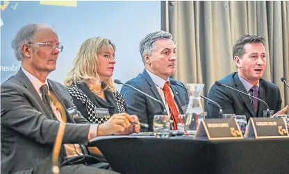  ?? Picture: Mhairi Edwards. ?? From left: Sir John Curtice, Caroline Millar, Andrew Stirling and Ian Collins.