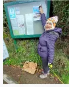  ?? ?? Glenna Waterhouse posterbomb­ed her village to help spread the good news about walking.