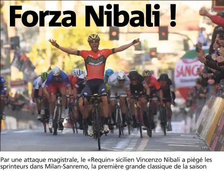  ??  ?? faisait  ans qu’un vainqueur du Tour n’avait plus remporté Milan-Sanremo. Le dernier : Laurent Fignon en .