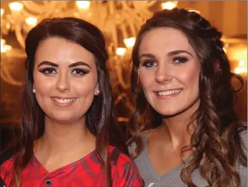  ??  ?? Chloe Davidson and Ciara Power who were modelling at the Mahon School of Irish Dancing fashion show in the Ashdown Park Hotel.