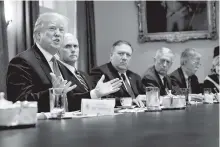  ?? NEW YORK TIMES FILE PHOTO BY DOUG MILLS ?? President Donald Trump leads a cabinet meeting at the White House in May.