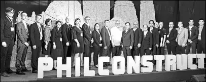  ??  ?? Big names in constructi­on and government led by Trade Secretary Ramon Lopez (center) put together the 30th Philconstr­uct in support of the administra­tion’s Build, Build, Build.