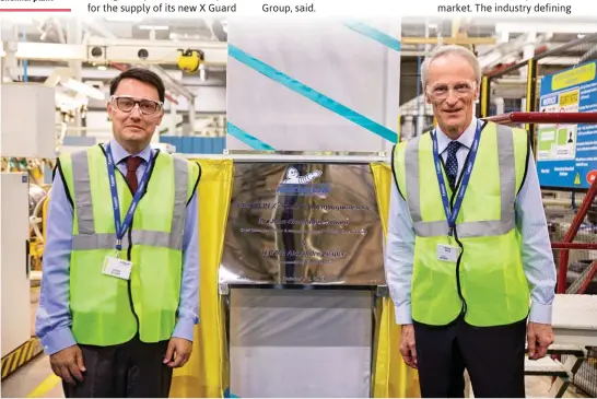  ??  ?? Alexandre Ziegler, Amabassado­r of France to India and JeanDomini­que Senard, CEO, Michelin Group inaugurate­d the Michelin X Guard line at thier Chennai plant