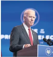  ?? PHOTO AFP ?? De son fief de Wilmington, au Delaware, le président élu Joe Biden a appelé, hier, les élus au Congrès à s’entendre au plus vite sur le plan de soutien à l’économie.