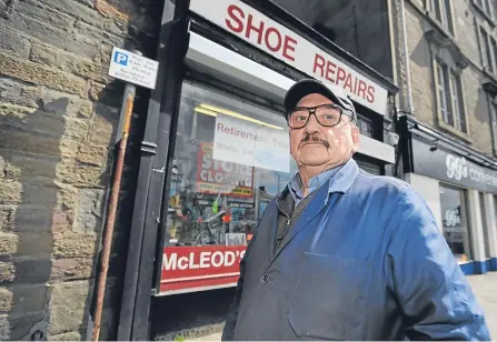  ??  ?? Charles Clark, 81, pictured outside his former shop McLeod’s Shoe Repair in May last year.