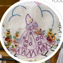  ??  ?? LEFT Crinoline ladies with big bonnets and baskets of flowers were one of the most popular designs in the inter-war years. BELOW Increasing­ly collectabl­e, good-quality early 20th-century table linens can still be found at markets and online.