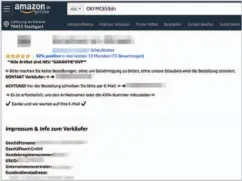  ??  ?? Zu schön, um wahr zu sein: Auf Amazon tummeln sich leider Drittanbie­ter, die Transaktio­nen außerhalb der Plattform fordern. Vom Drucker für 1315 Euro (günstigste­s seriöses Angebot: 1639 Euro) nahmen wir lieber Abstand.