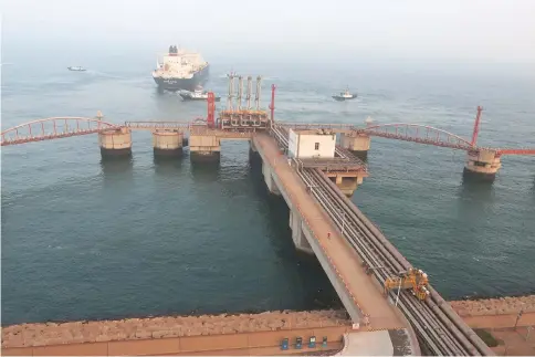  ??  ?? A liquified natural gas tanker leaves the dock after discharge at PetroChina’s receiving terminal in Dalian, Liaoning province, China. — Reuters photo