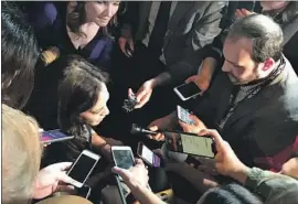  ?? Evan Halper Los Angeles Times ?? CALIFORNIA Sen. Kamala Harris talks to reporters at a gala in Columbia, S.C., where she debuted her campaign for the Democratic nomination Friday night.