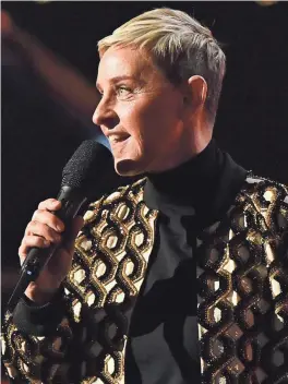  ?? PHOTOS BY GETTY IMAGES ?? Ellen DeGeneres at the Grammy Awards in January.