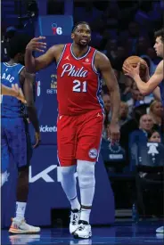  ?? THE ASSOCIATED PRESS ?? 76ers’ Joel Embiid is expected to play against the Heat Wednesday.