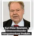  ??  ?? Karl-Peter Naumann, Ehrenvorsi­tzender Fahrgastve­rband ProBahn.
