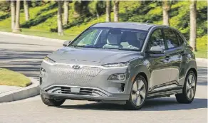  ?? HYUNDAI ?? The Hyundai Kona EV performs like a sports car.