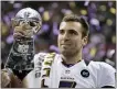  ?? MATT SLOCUM — ASSOCIATED PRESS FILE ?? Joe Flacco was the Super Bowl MVP and the NFL’s highest-paid quarterbac­k just a few years ago. After injuries shortened his last two seasons, Flacco is now in New York with a new role: as a backup to Sam Darnold.